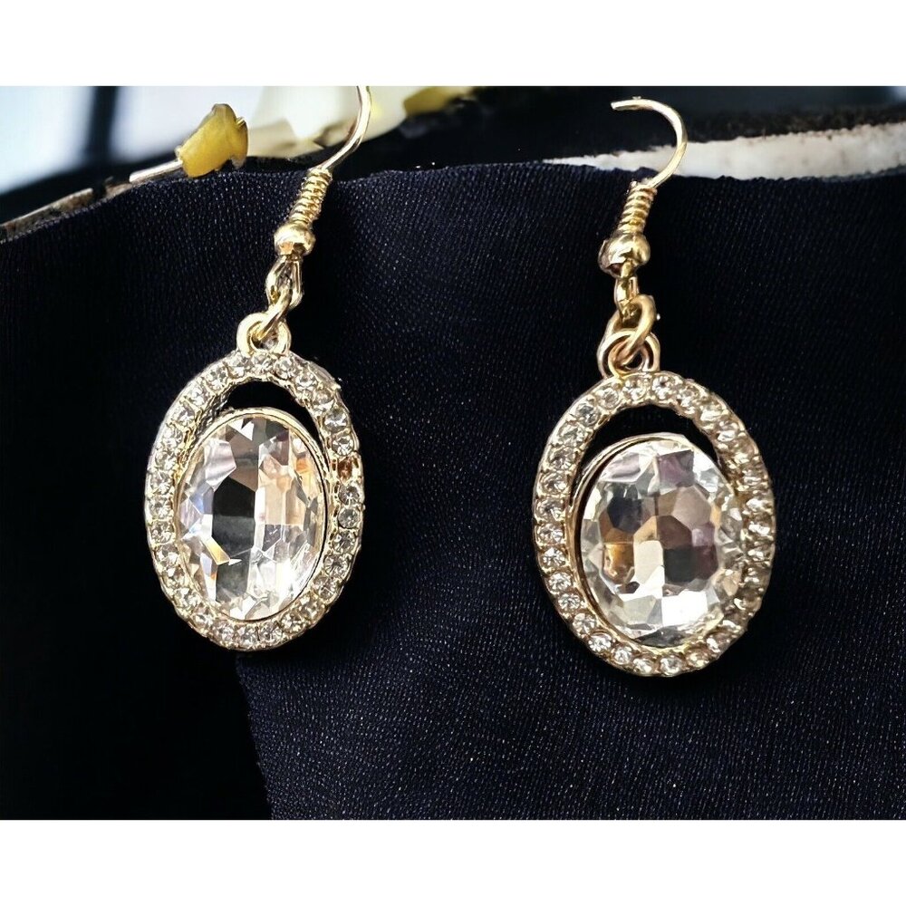 Very Fancy Dressy & Sparkly Faux Diamond Drop Dangle Earrings